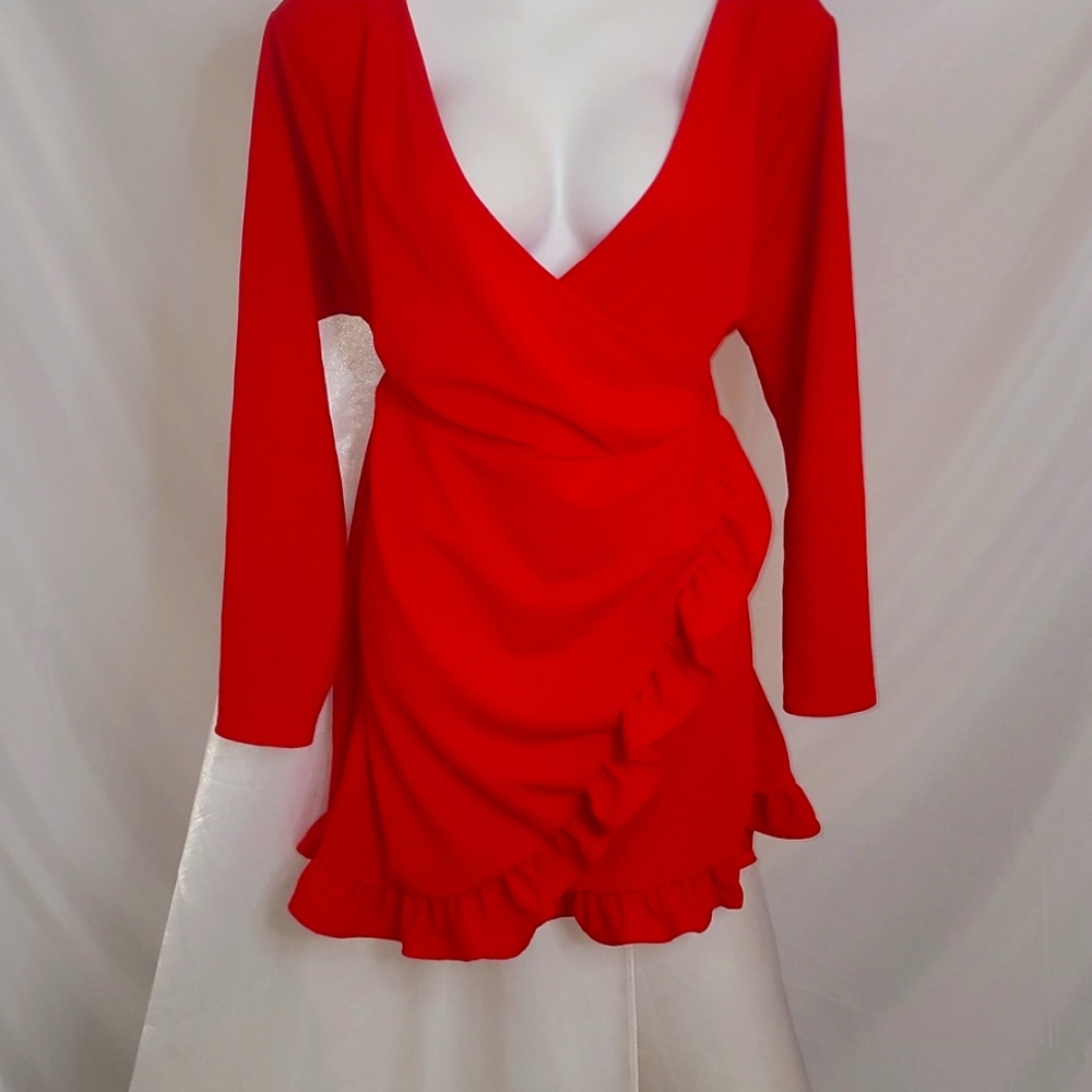 Red ruffled Dress